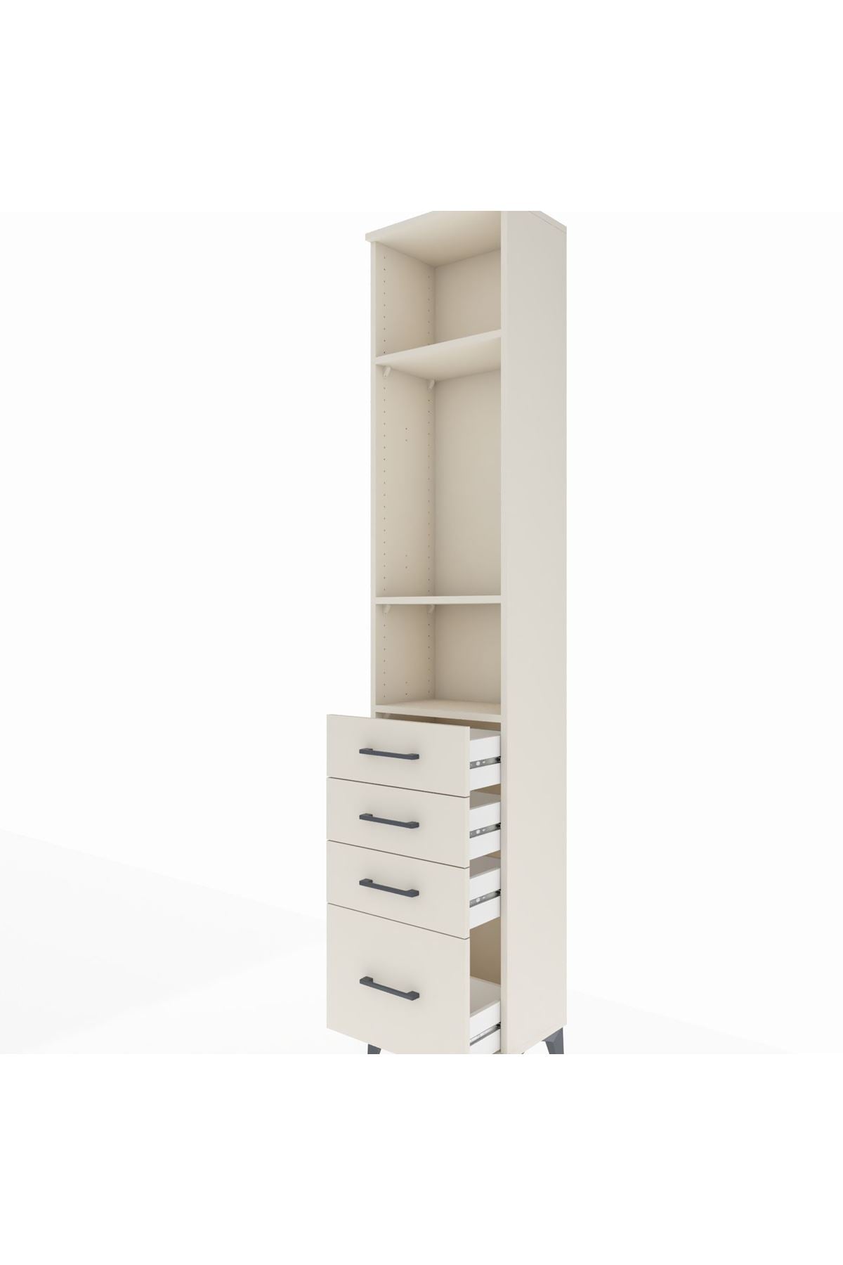Arges Dolap 3 Raflı 4 Çekmeceli 44x30x221 - S28M054V1A