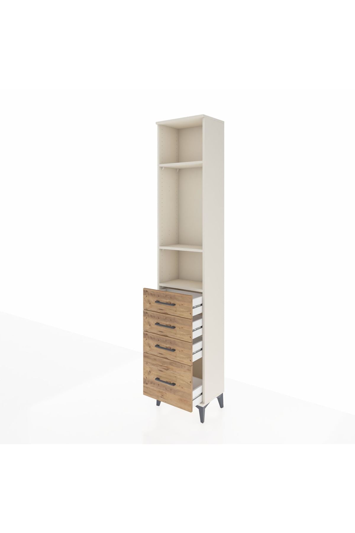 Arges Dolap 3 Raflı 4 Çekmeceli 44x30x221 - S28M054V3A