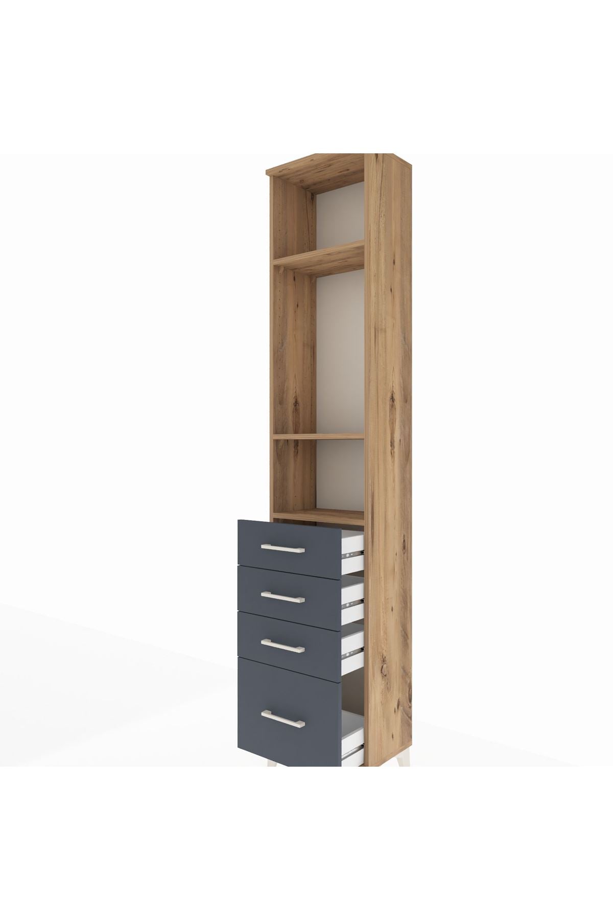 Arges Dolap 3 Raflı 4 Çekmeceli 44x30x221 - S28M054V8A