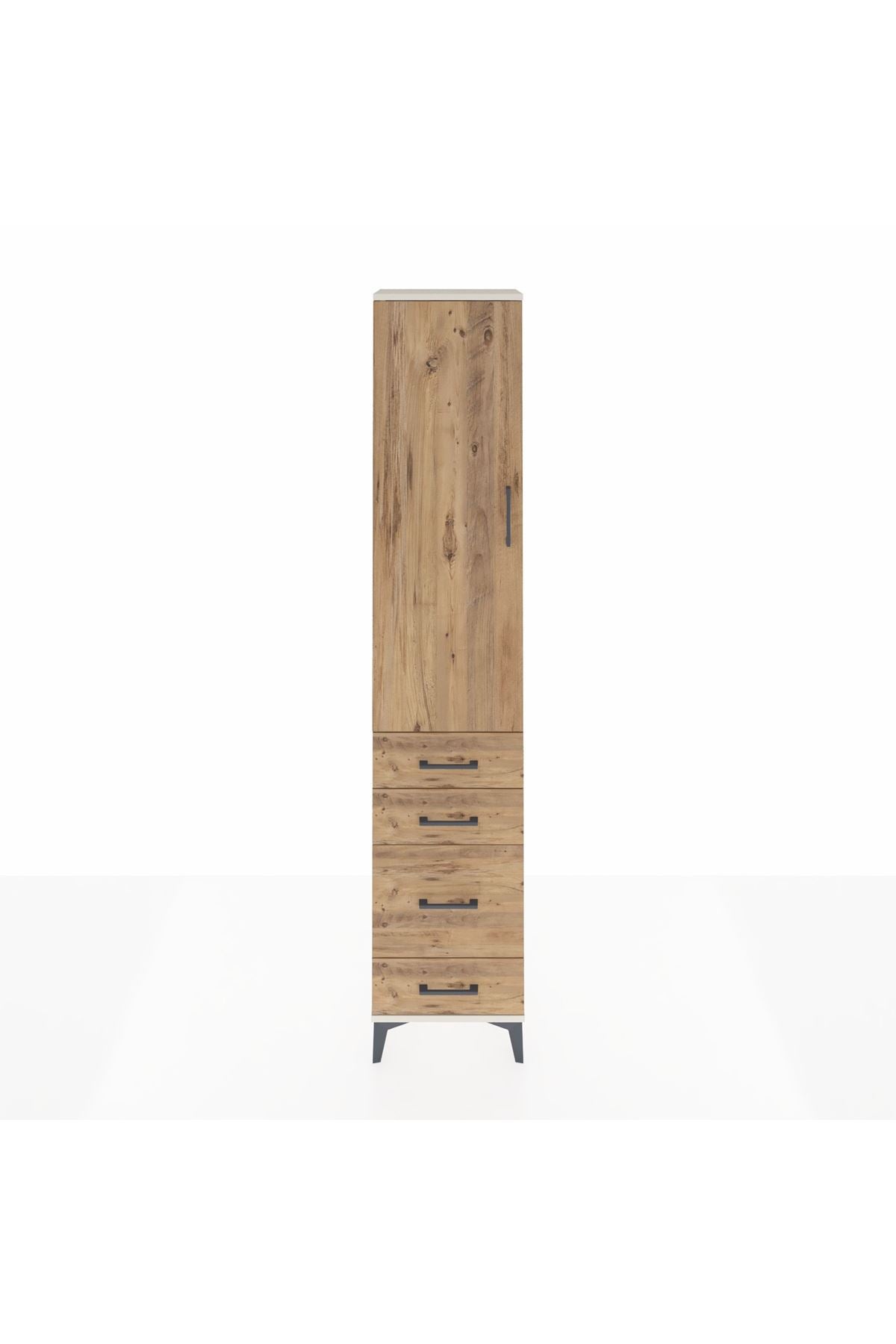 Arges Dolap 2 Raflı 4 Çekmeceli Tek Askılı 44x30x221 - S28M055V3A