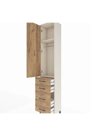 Arges Dolap 2 Raflı 4 Çekmeceli Tek Askılı 44x30x221 - S28M055V3A