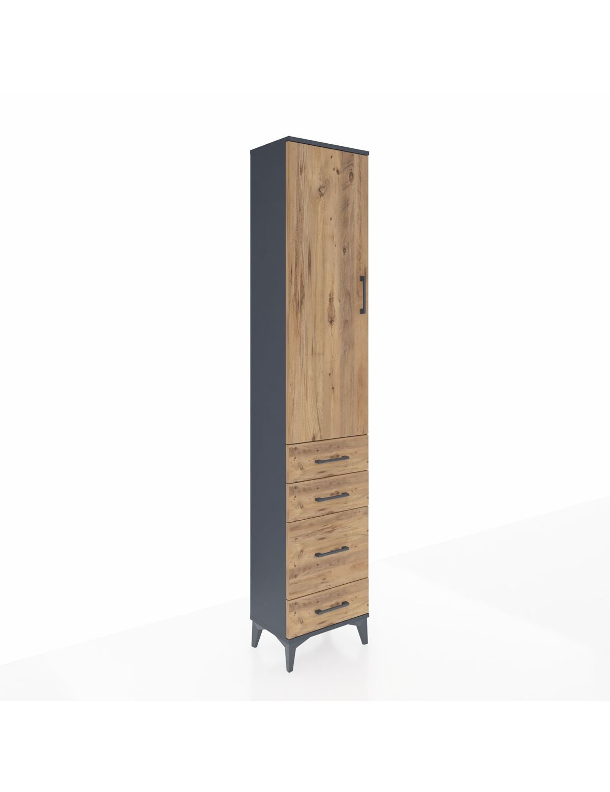 Arges Dolap 2 Raflı 4 Çekmeceli Tek Askılı 44x30x221 - S28M055V6A