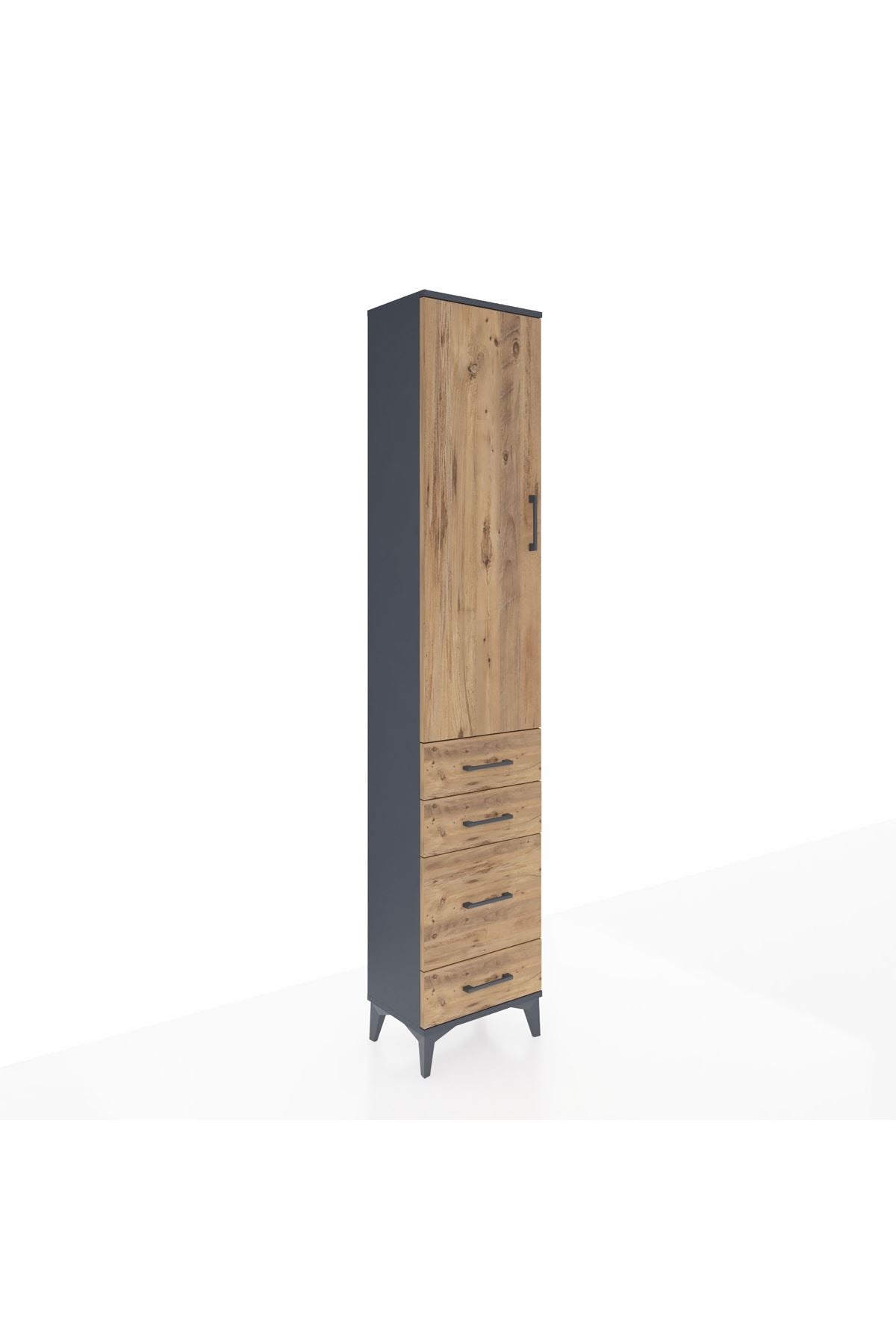 Arges Dolap 2 Raflı 4 Çekmeceli Tek Askılı 44x30x221 - S28M055V6A