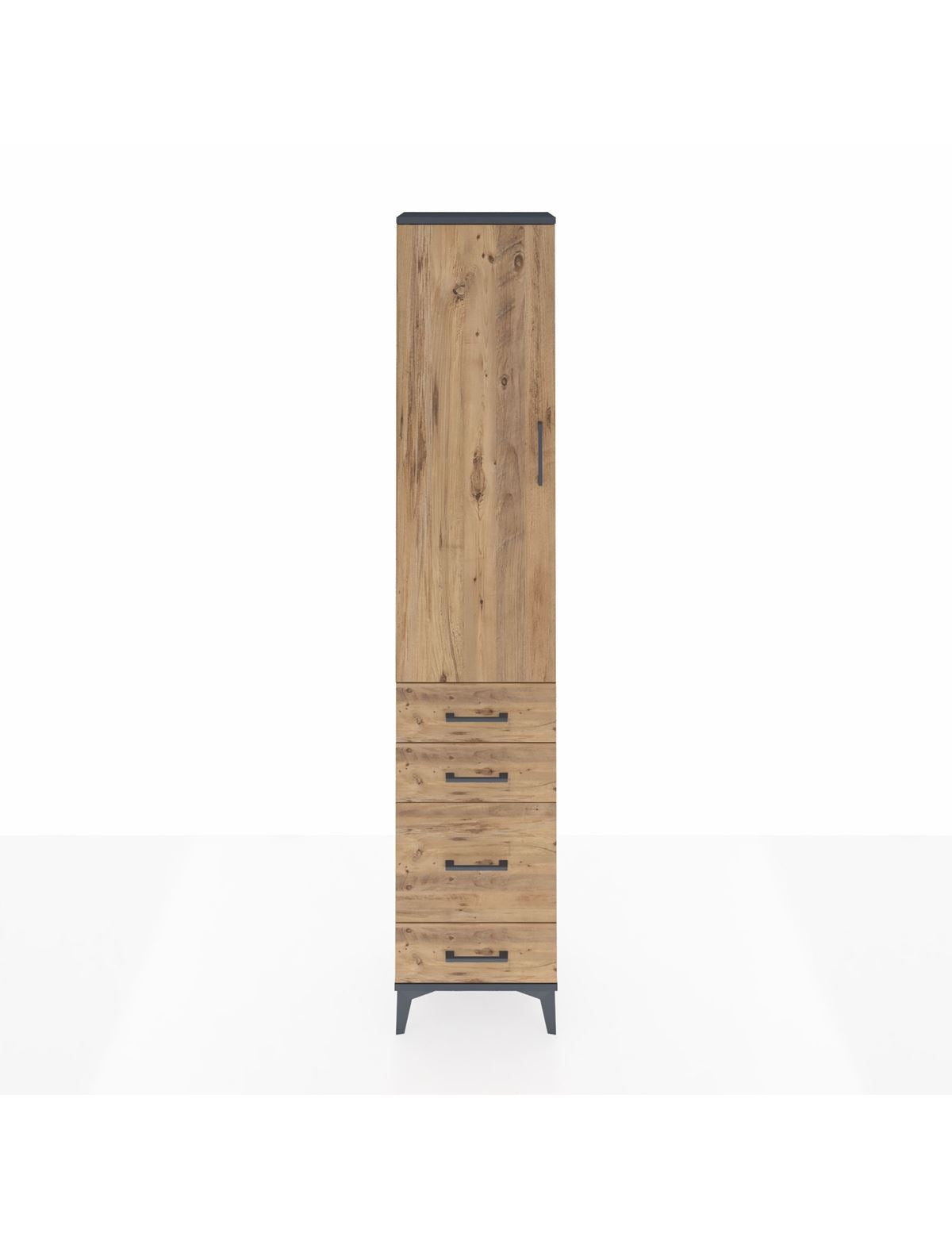 Arges Dolap 2 Raflı 4 Çekmeceli Tek Askılı 44x30x221 - S28M055V6A