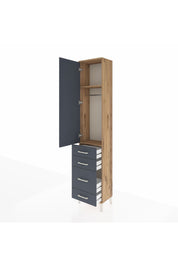 Arges Dolap 2 Raflı 4 Çekmeceli Tek Askılı 44x30x221 - S28M055V8A