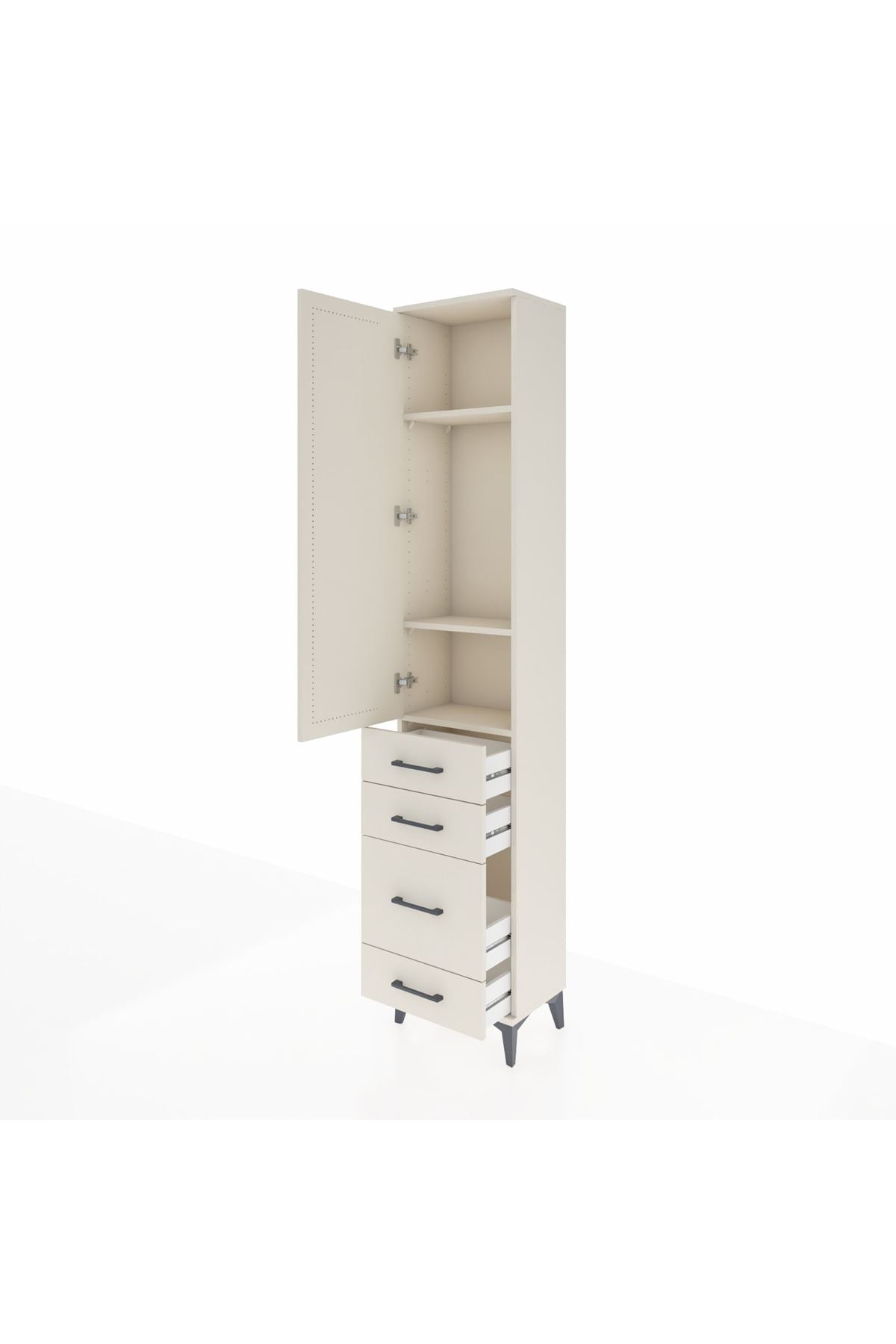Arges Dolap 3 Raflı 4 Çekmeceli Tek Kapaklı 44x30x221 - S28M056V1A