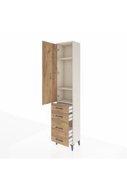 Arges Dolap 3 Raflı 4 Çekmeceli Tek Kapaklı 44x30x221 - S28M056V3A