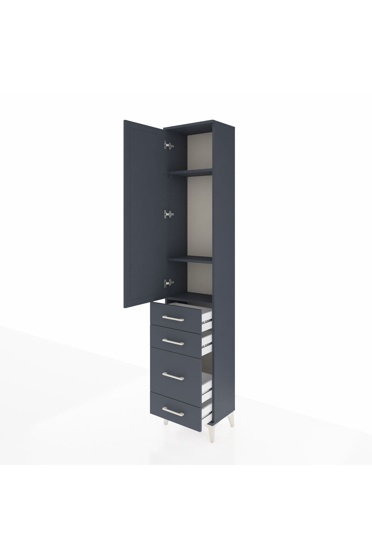 Arges Dolap 3 Raflı 4 Çekmeceli Tek Kapaklı 44x30x221 - S28M056V5A