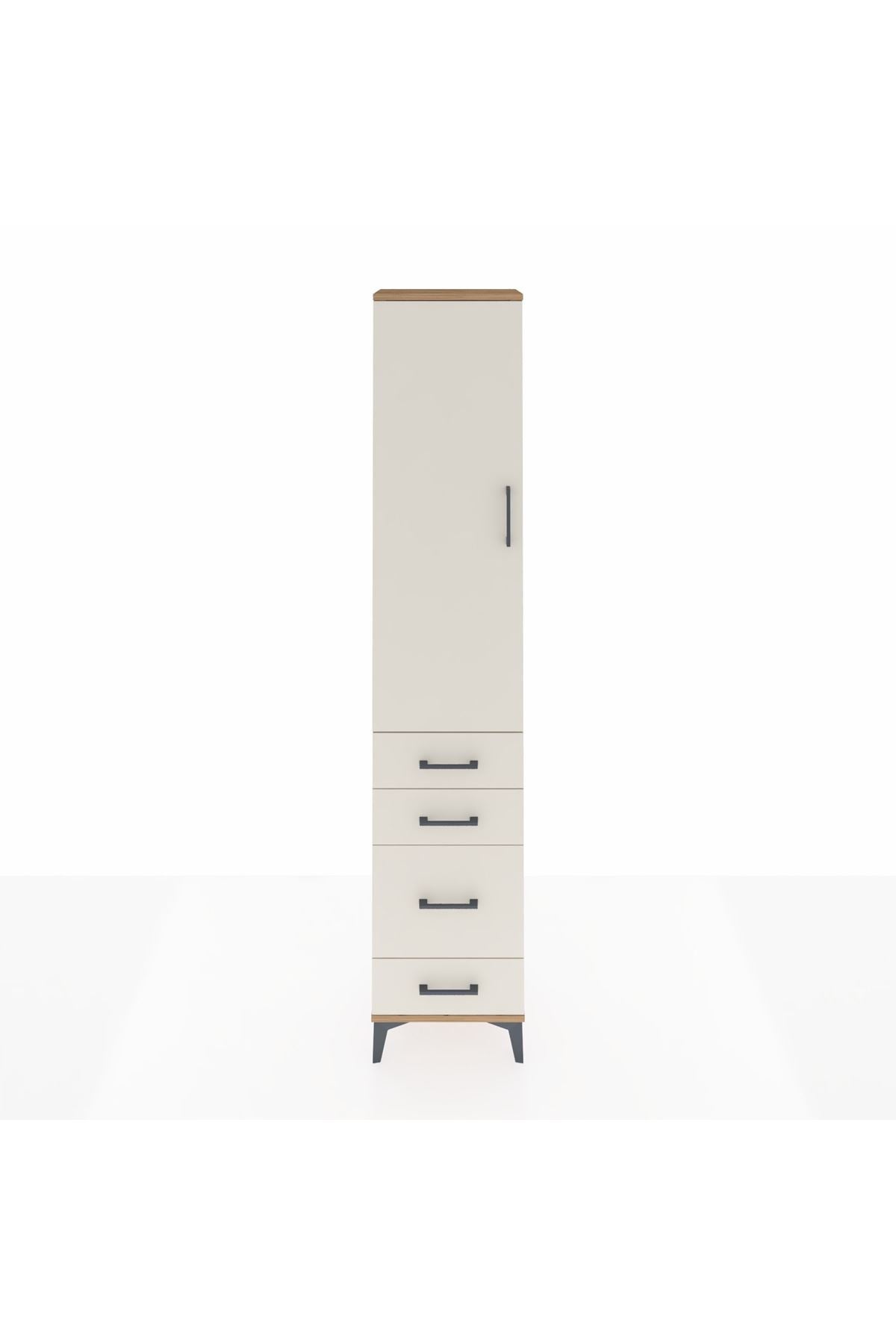 Arges Dolap 3 Raflı 4 Çekmeceli Tek Kapaklı 44x30x221 - S28M056V7A