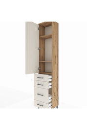 Arges Dolap 3 Raflı 4 Çekmeceli Tek Kapaklı 44x30x221 - S28M056V7A