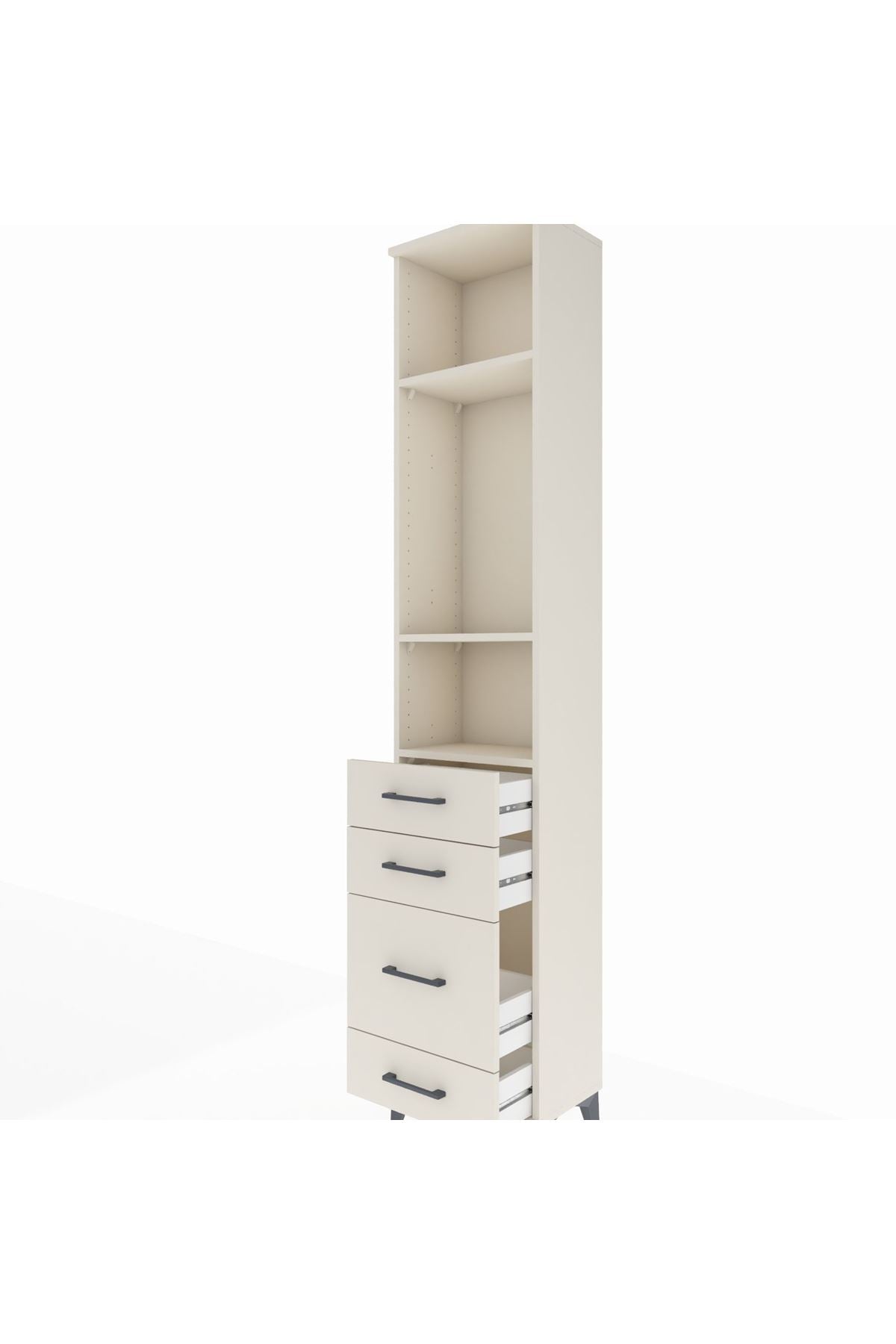 Arges Dolap 3 Raflı 4 Çekmeceli 44x30x221 - S28M057V1A