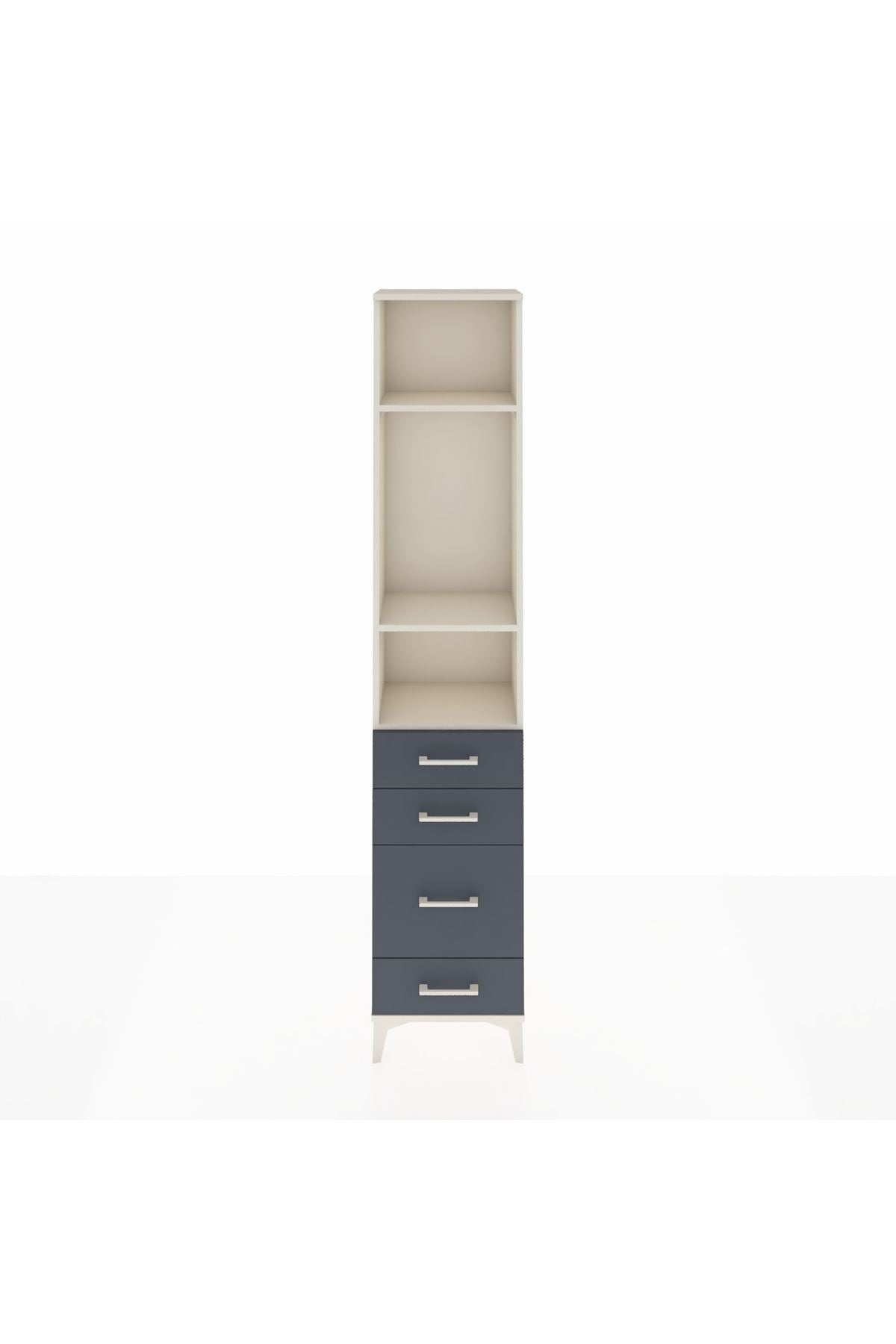 Arges Dolap 3 Raflı 4 Çekmeceli 44x30x221 - S28M057V2A