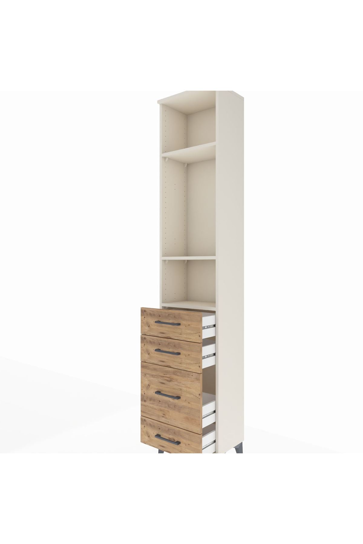 Arges Dolap 3 Raflı 4 Çekmeceli 44x30x221 - S28M057V3A