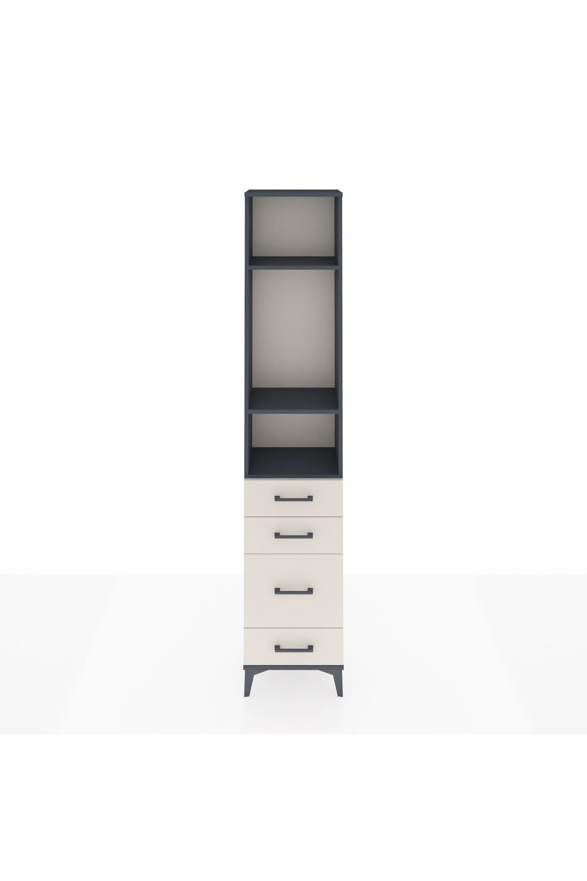 Arges Dolap 3 Raflı 4 Çekmeceli 44x30x221 - S28M057V4A