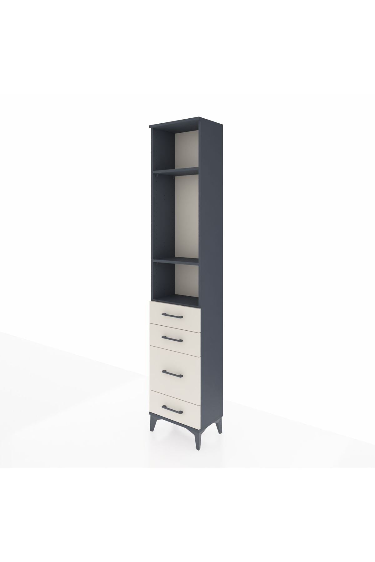 Arges Dolap 3 Raflı 4 Çekmeceli 44x30x221 - S28M057V4A