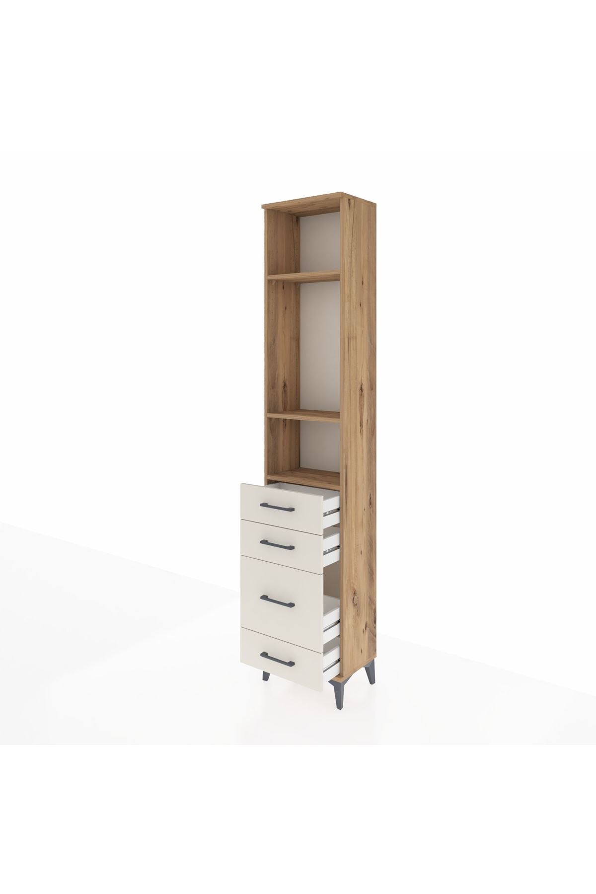 Arges Dolap 3 Raflı 4 Çekmeceli 44x30x221 - S28M057V7A
