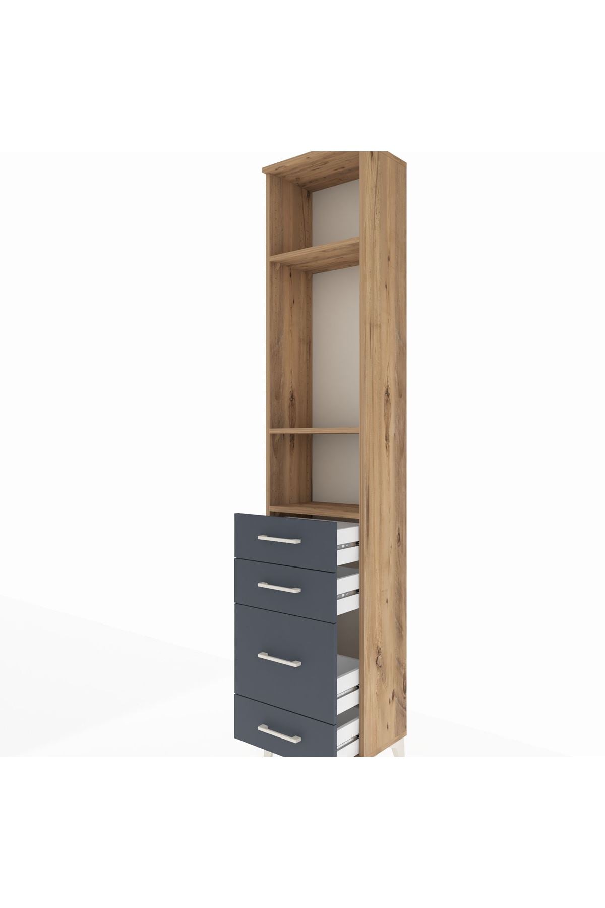 Arges Dolap 3 Raflı 4 Çekmeceli 44x30x221 - S28M057V8A
