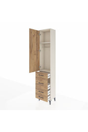Arges Dolap 2 Raflı 4 Çekmeceli Tek Askılı 44x30x221 - S28M058V3A