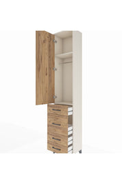 Arges Dolap 2 Raflı 4 Çekmeceli Tek Askılı 44x30x221 - S28M058V3A