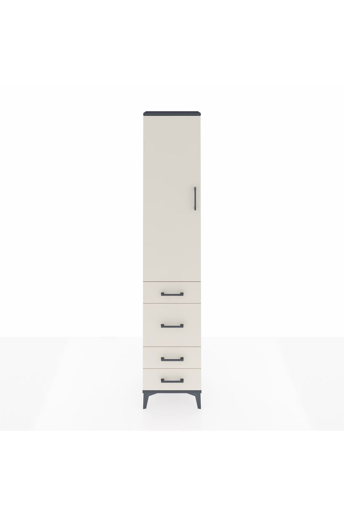 Arges Dolap 2 Raflı 4 Çekmeceli Tek Askılı 44x30x221 - S28M058V4A