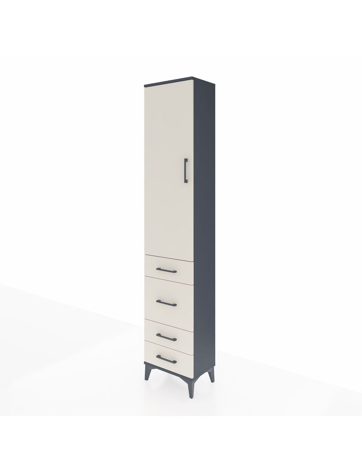 Arges Dolap 2 Raflı 4 Çekmeceli Tek Askılı 44x30x221 - S28M058V4A