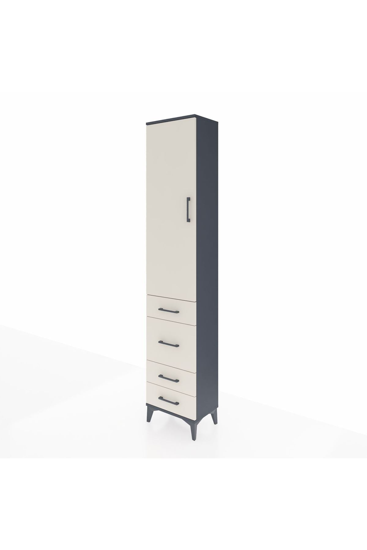 Arges Dolap 2 Raflı 4 Çekmeceli Tek Askılı 44x30x221 - S28M058V4A