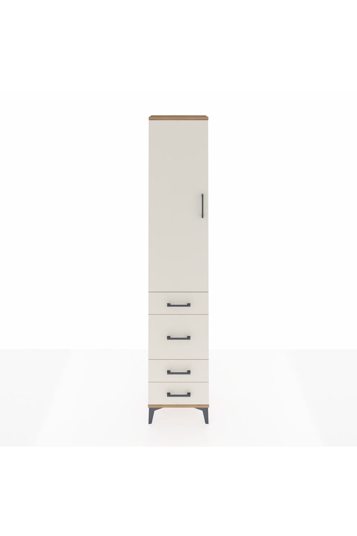 Arges Dolap 2 Raflı 4 Çekmeceli Tek Askılı 44x30x221 - S28M058V7A