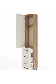 Arges Dolap 2 Raflı 4 Çekmeceli Tek Askılı 44x30x221 - S28M058V7A