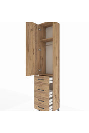 Arges Dolap 2 Raflı 4 Çekmeceli Tek Askılı 44x30x221 - S28M058V9A