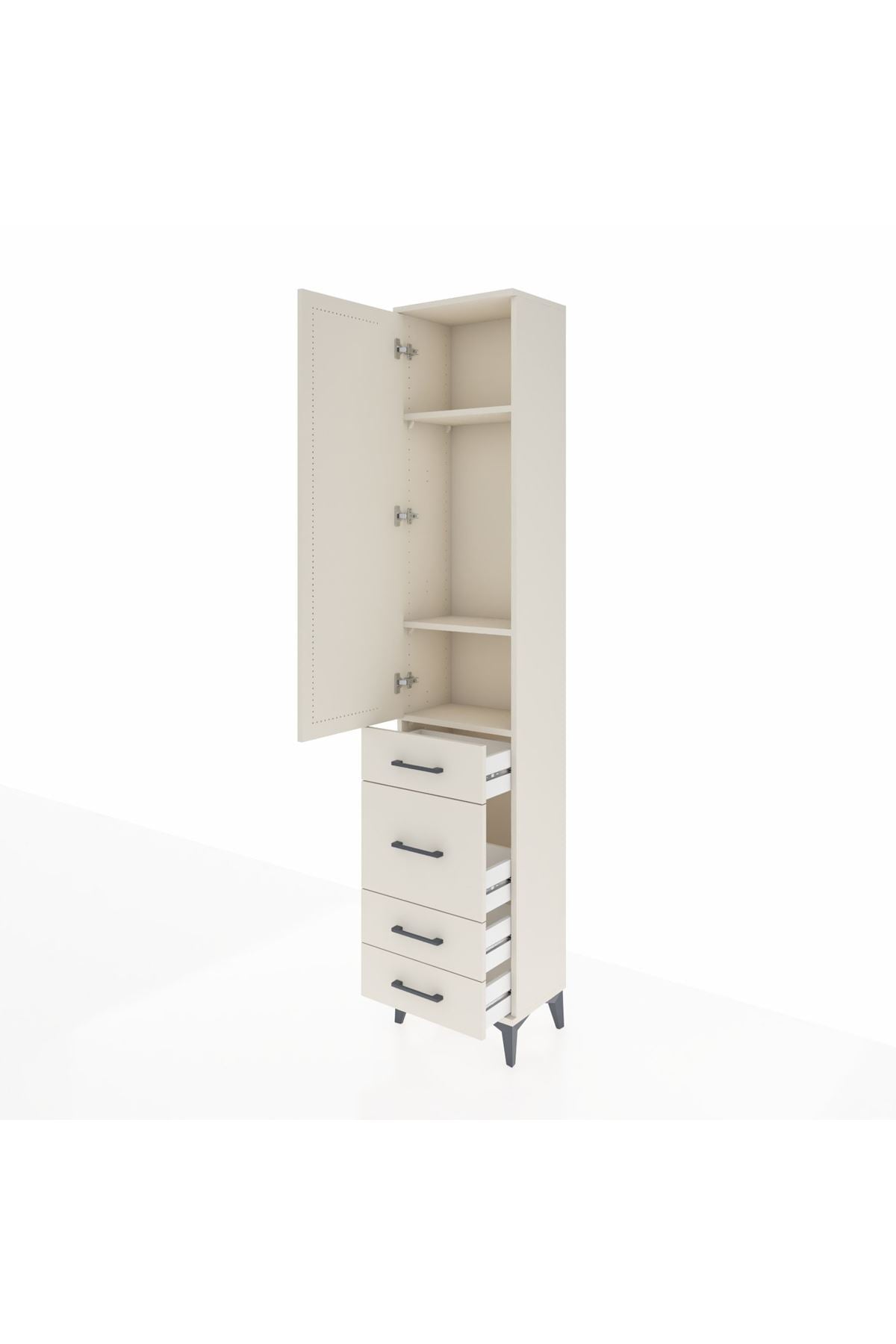 Arges Dolap 3 Raflı 4 Çekmeceli Tek Kapaklı 44x30x221 - S28M059V1A