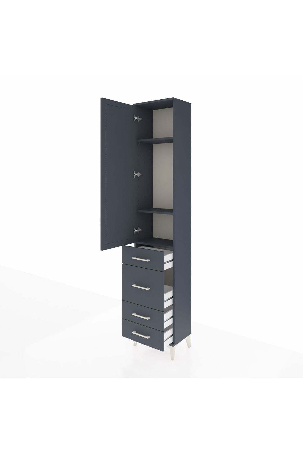 Arges Dolap 3 Raflı 4 Çekmeceli Tek Kapaklı 44x30x221 - S28M059V5A