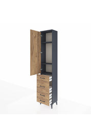 Arges Dolap 3 Raflı 4 Çekmeceli Tek Kapaklı 44x30x221 - S28M059V6A