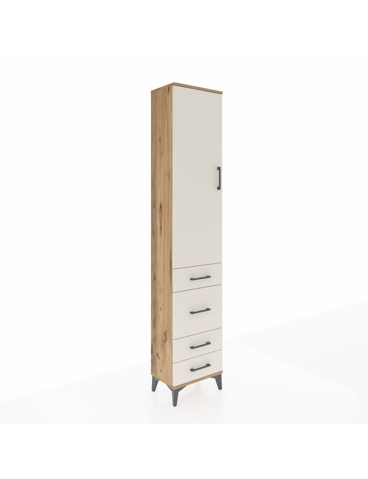 Arges Dolap 3 Raflı 4 Çekmeceli Tek Kapaklı 44x30x221 - S28M059V7A
