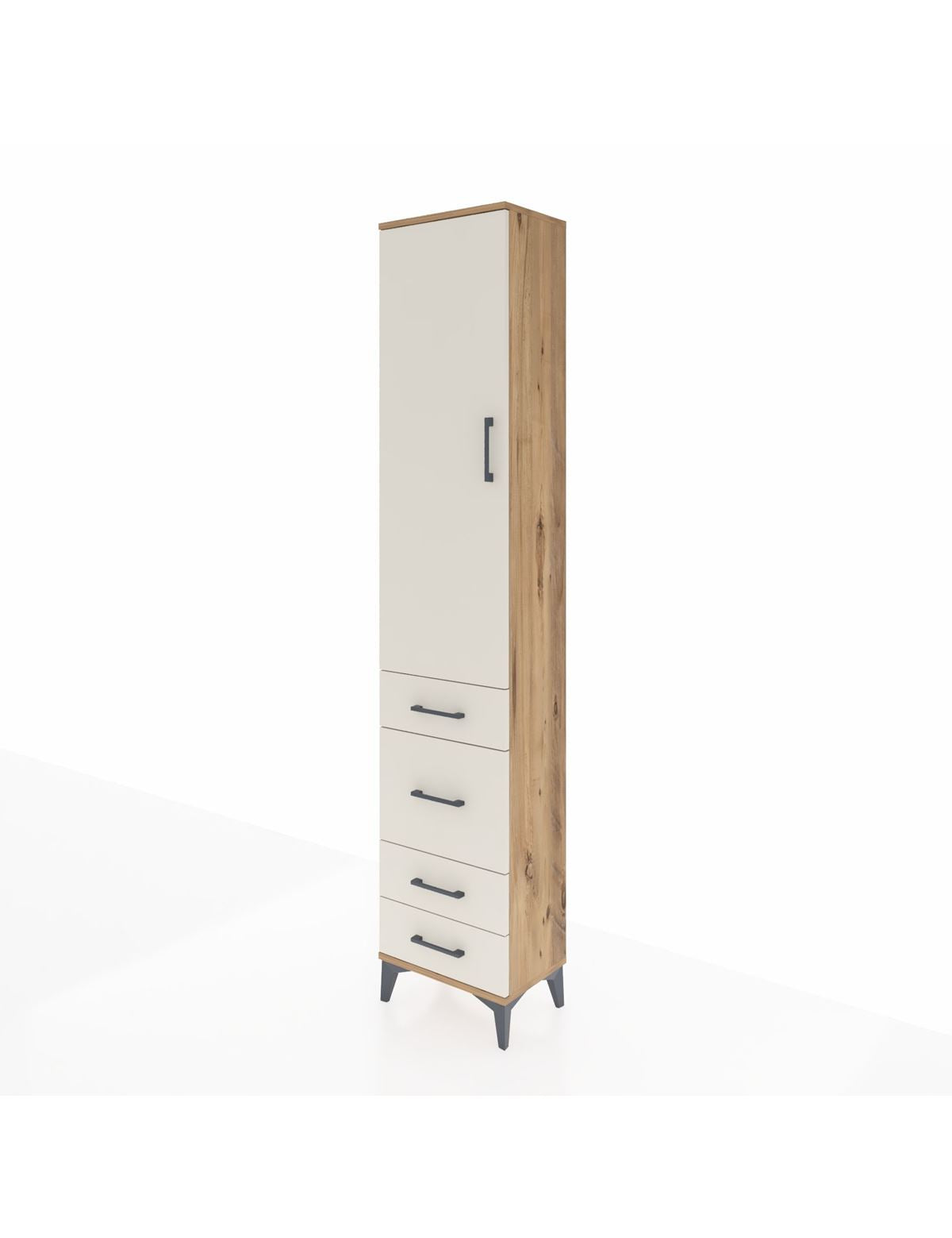 Arges Dolap 3 Raflı 4 Çekmeceli Tek Kapaklı 44x30x221 - S28M059V7A