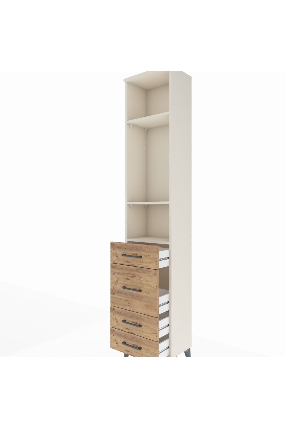 Arges Dolap 3 Raflı 4 Çekmeceli 44x30x221 - S28M060V3A