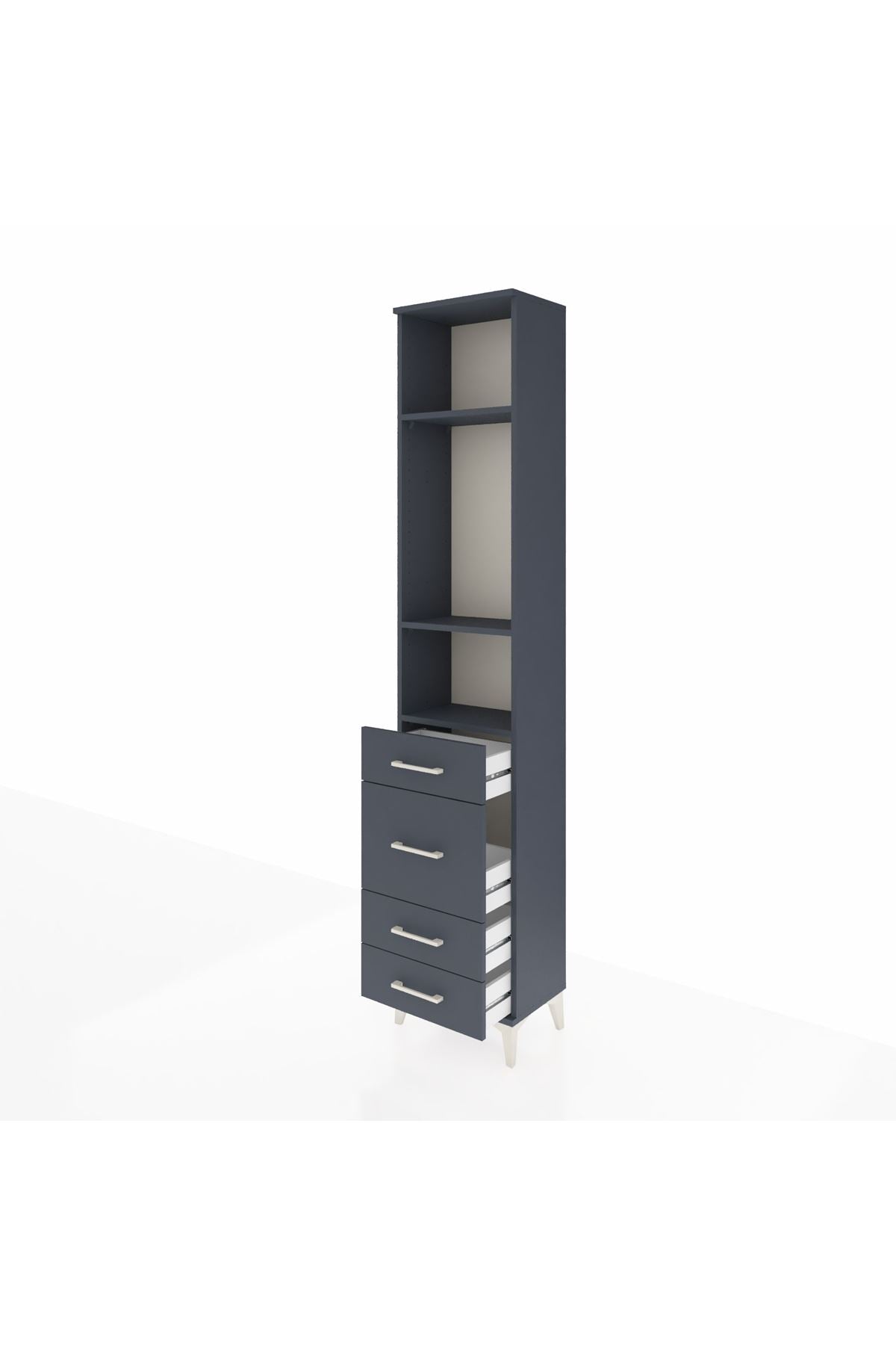 Arges Dolap 3 Raflı 4 Çekmeceli 44x30x221 - S28M060V5A