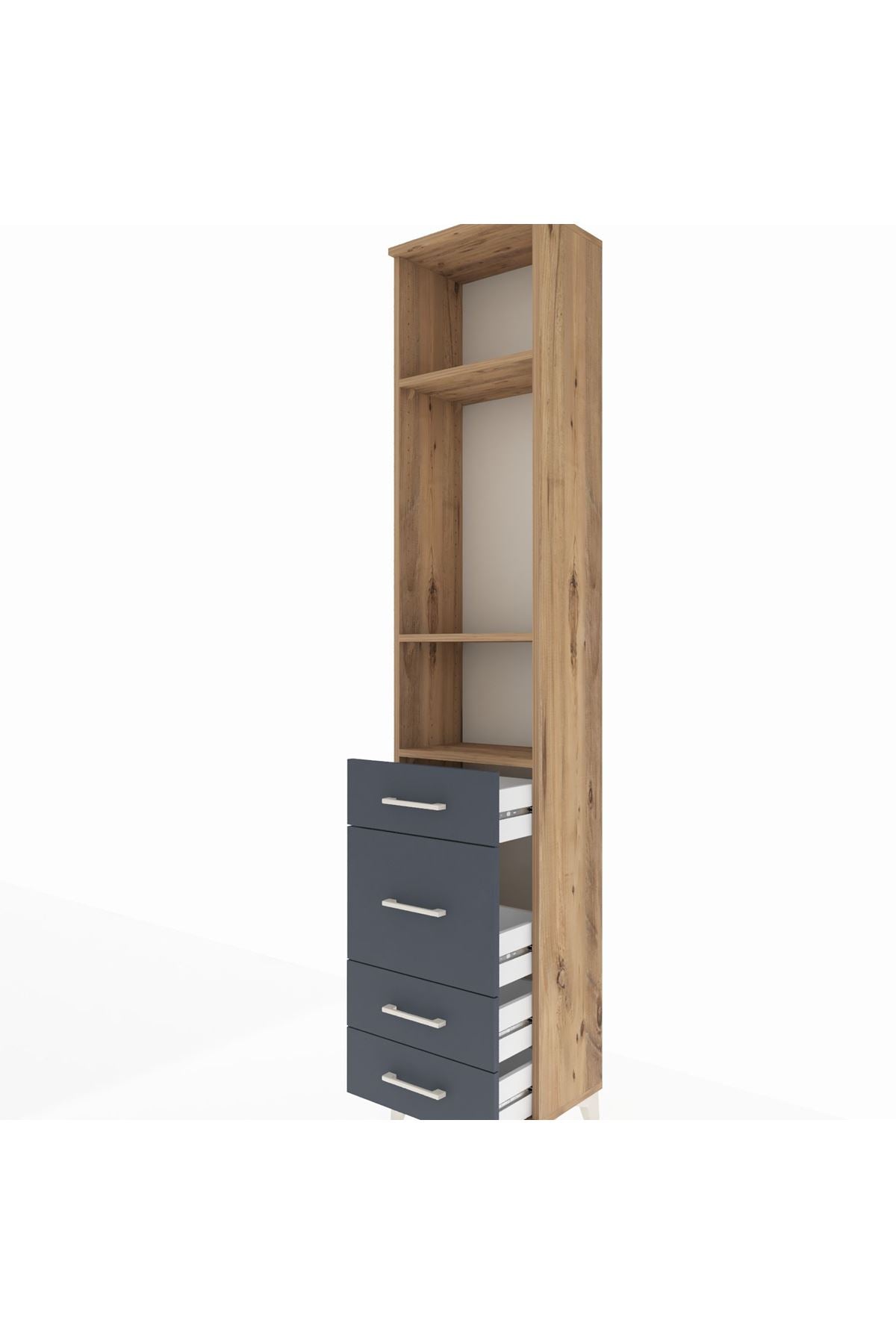 Arges Dolap 3 Raflı 4 Çekmeceli 44x30x221 - S28M060V8A