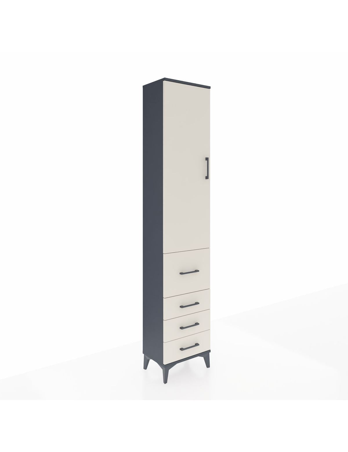 Arges Dolap 2 Raflı 4 Çekmeceli Tek Askılı 44x30x221 - S28M061V4A