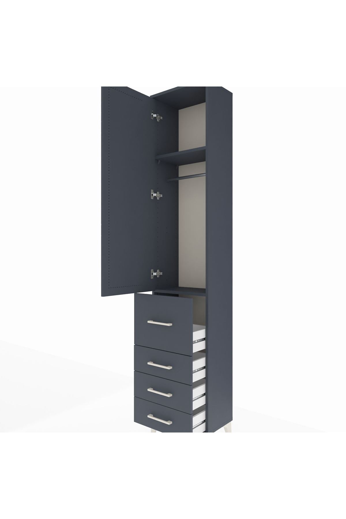 Arges Dolap 2 Raflı 4 Çekmeceli Tek Askılı 44x30x221 - S28M061V5A