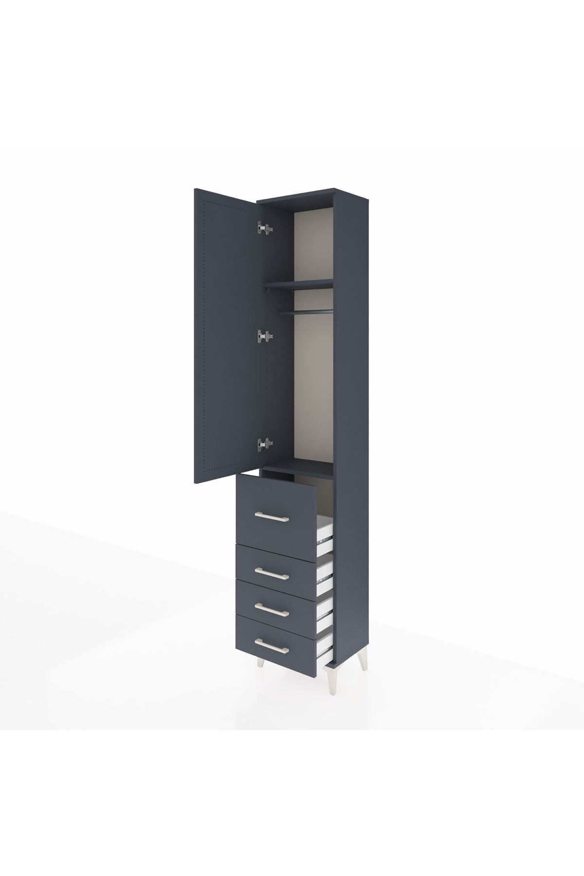 Arges Dolap 2 Raflı 4 Çekmeceli Tek Askılı 44x30x221 - S28M061V5A