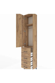 Arges Dolap 2 Raflı 4 Çekmeceli Tek Askılı 44x30x221 - S28M061V9A