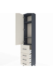 Arges Dolap 3 Raflı 4 Çekmeceli Tek Kapaklı 44x30x221 - S28M062V4A