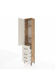 Arges Dolap 3 Raflı 4 Çekmeceli Tek Kapaklı 44x30x221 - S28M062V7A