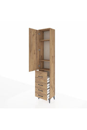 Arges Dolap 3 Raflı 4 Çekmeceli Tek Kapaklı 44x30x221 - S28M062V9A