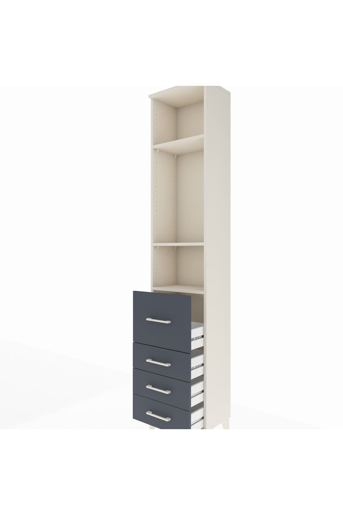 Arges Dolap 3 Raflı 4 Çekmeceli 44x30x221 - S28M063V2A