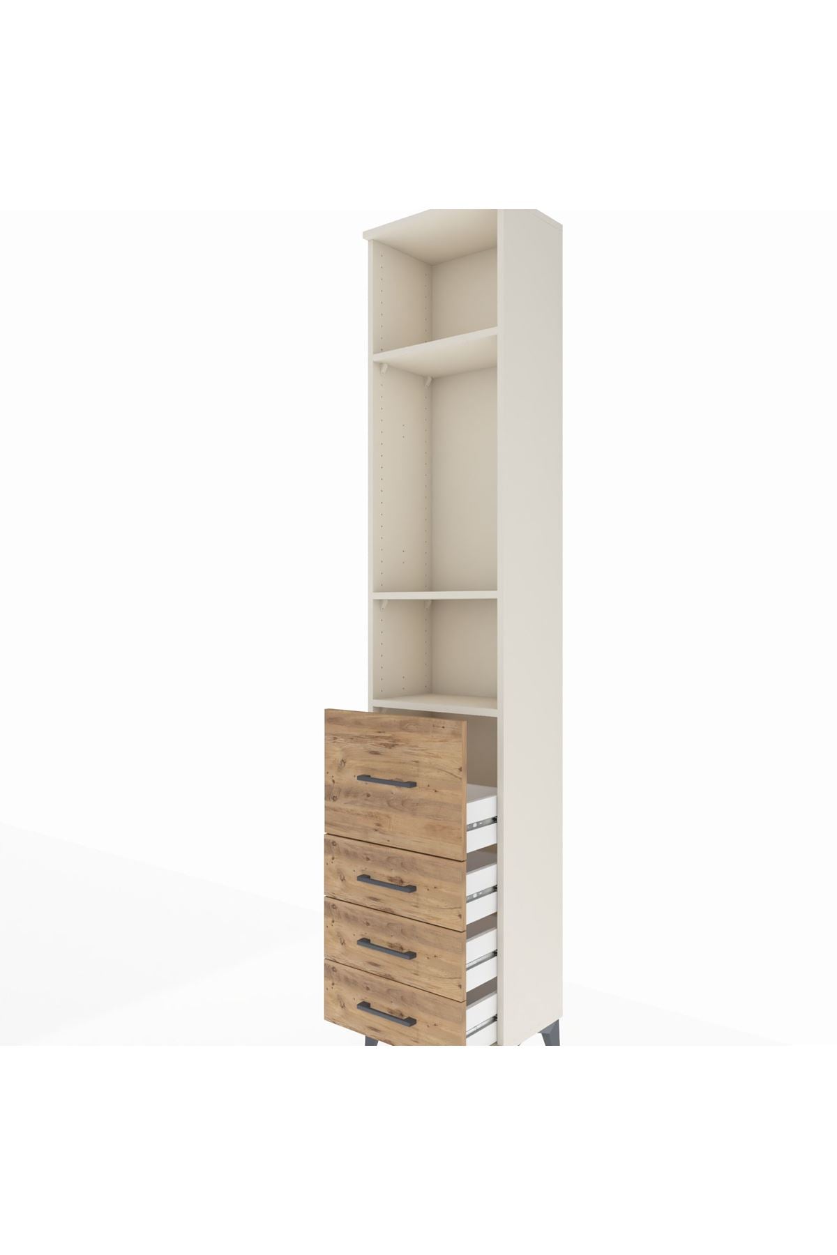 Arges Dolap 3 Raflı 4 Çekmeceli 44x30x221 - S28M063V3A