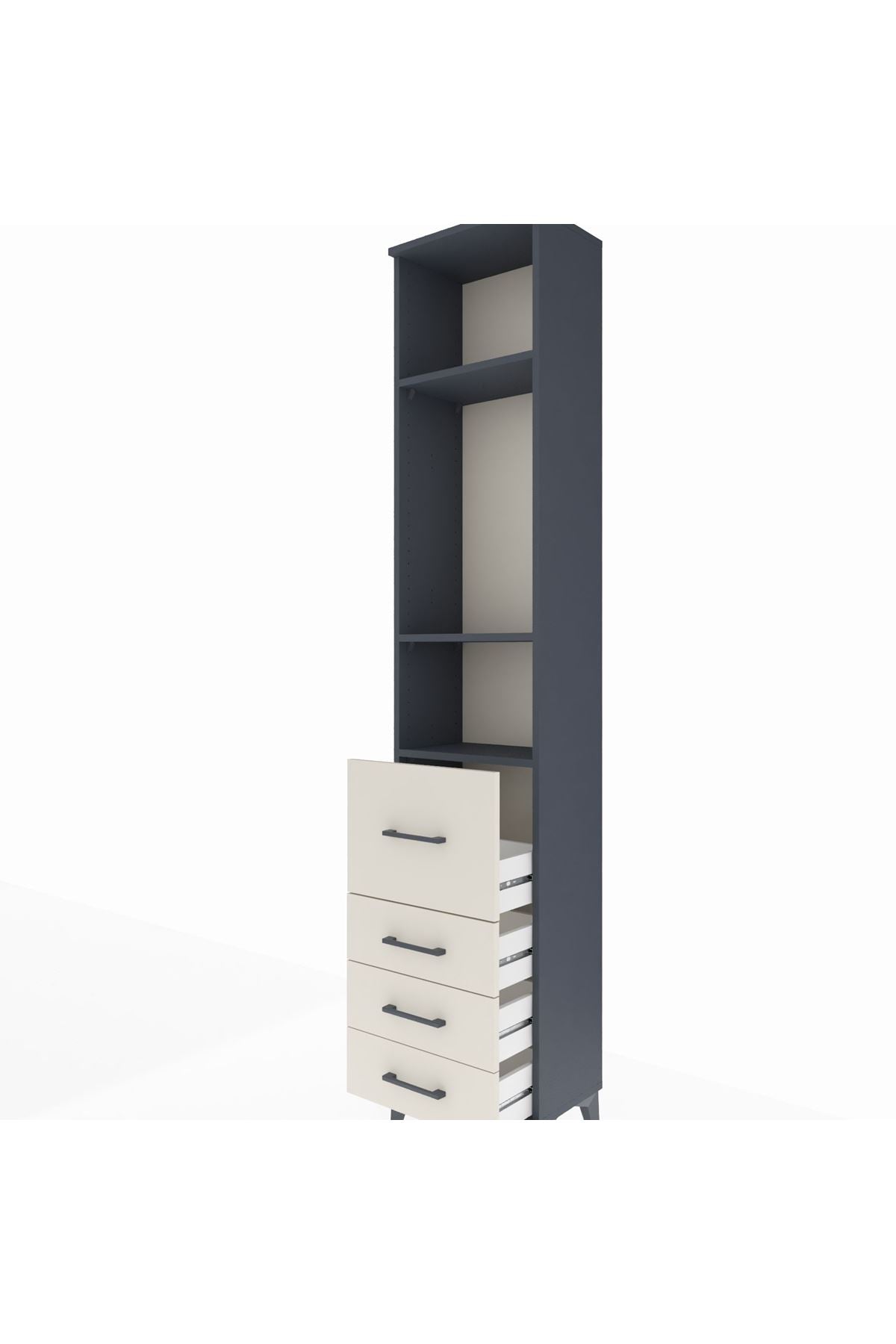 Arges Dolap 3 Raflı 4 Çekmeceli 44x30x221 - S28M063V4A