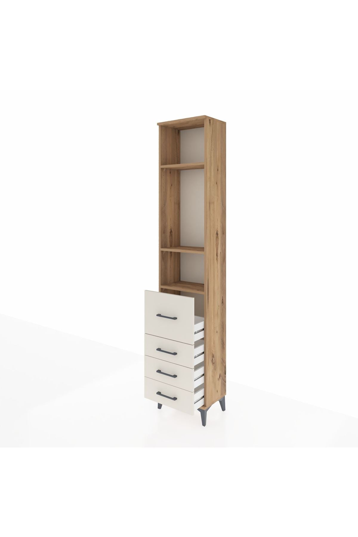Arges Dolap 3 Raflı 4 Çekmeceli 44x30x221 - S28M063V7A