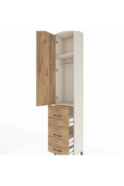 Arges Dolap 2 Raflı 3 Çekmeceli Tek Askılı 44x30x221 - S28M064V3A
