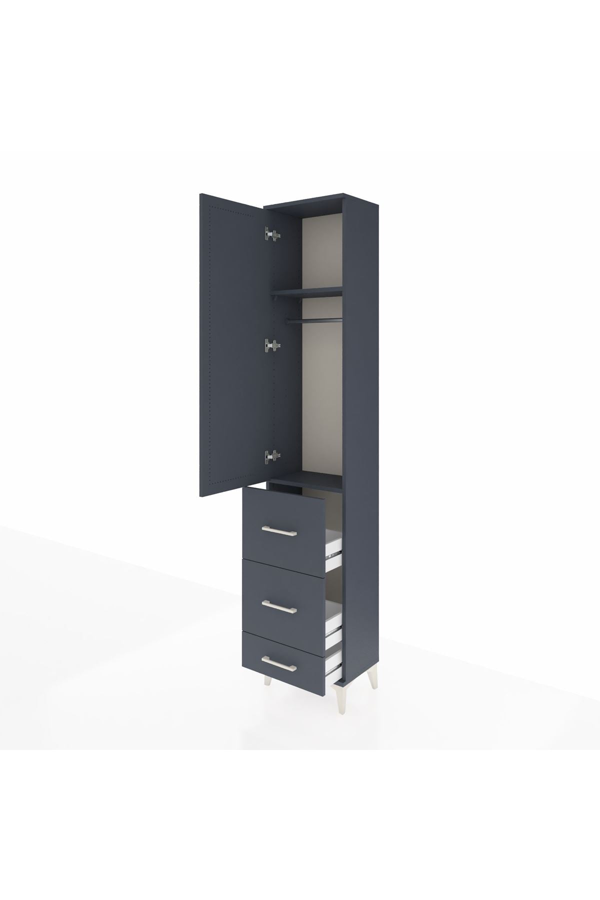 Arges Dolap 2 Raflı 3 Çekmeceli Tek Askılı 44x30x221 - S28M064V5A